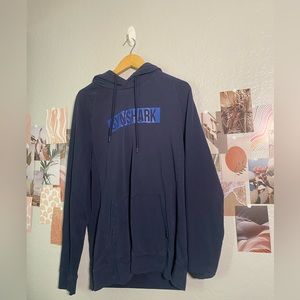 GymShark Men’s Navy Blue Hoodie With Blue Lettering Size Large